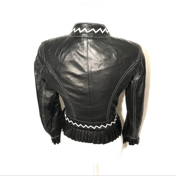 Foce 100% Leather Moto Jacket Sz 38 - Picture 8 of 8